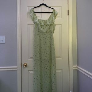 Long Light Green Floral Dress
